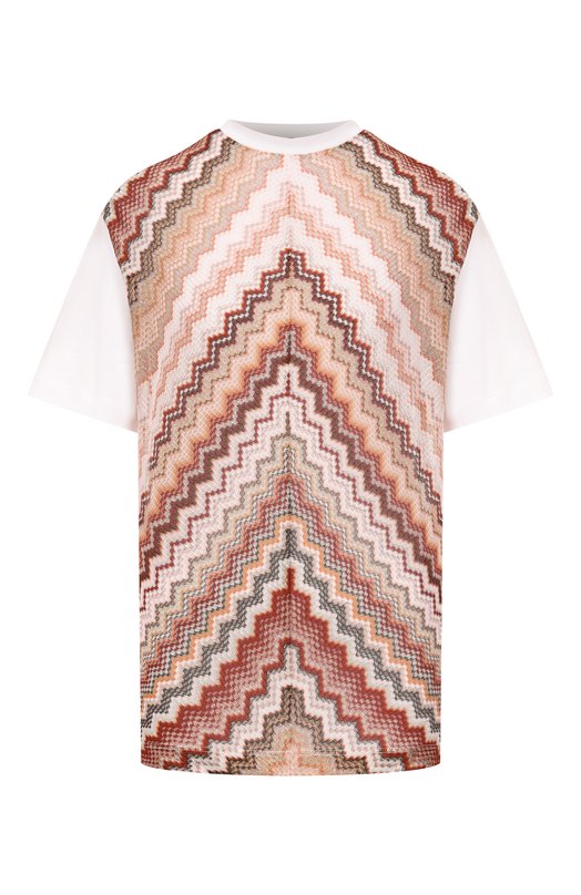 Хлопковая футболка Missoni DS25SL02/BJ00N6 Бежевый DS25SL02/BJ00N6