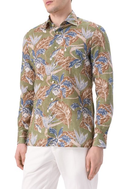 Рубашка из хлопка и льна KITON, арт. UMCNERH0928303, фото 3