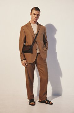 Мужские кожаные шлепанцы DOLCE & GABBANA темно-коричневого цвета, арт. A80440/A0602 | Фото 7 (Материал внутренний: Натуральная кожа; Материал сплава: Проставлено; Нос: Не проставлено)