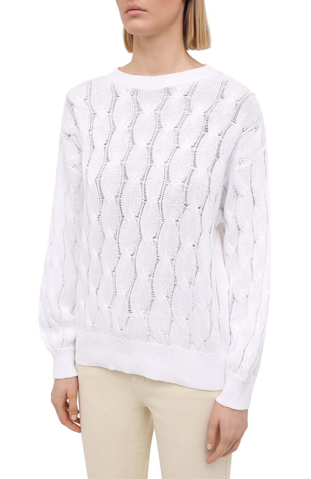 Свитер из хлопка и льна BRUNELLO CUCINELLI, арт. M70573220, фото 3