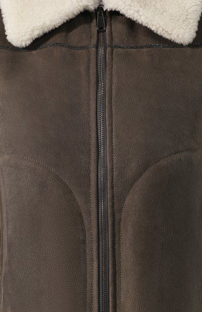 Дубленка BRUNELLO CUCINELLI хаки цвета по цене 975500 руб., арт. MPMGL8874, фото 5 Дубленка BRUNELLO CUCINELLI, арт. MPMGL8874, фото 5