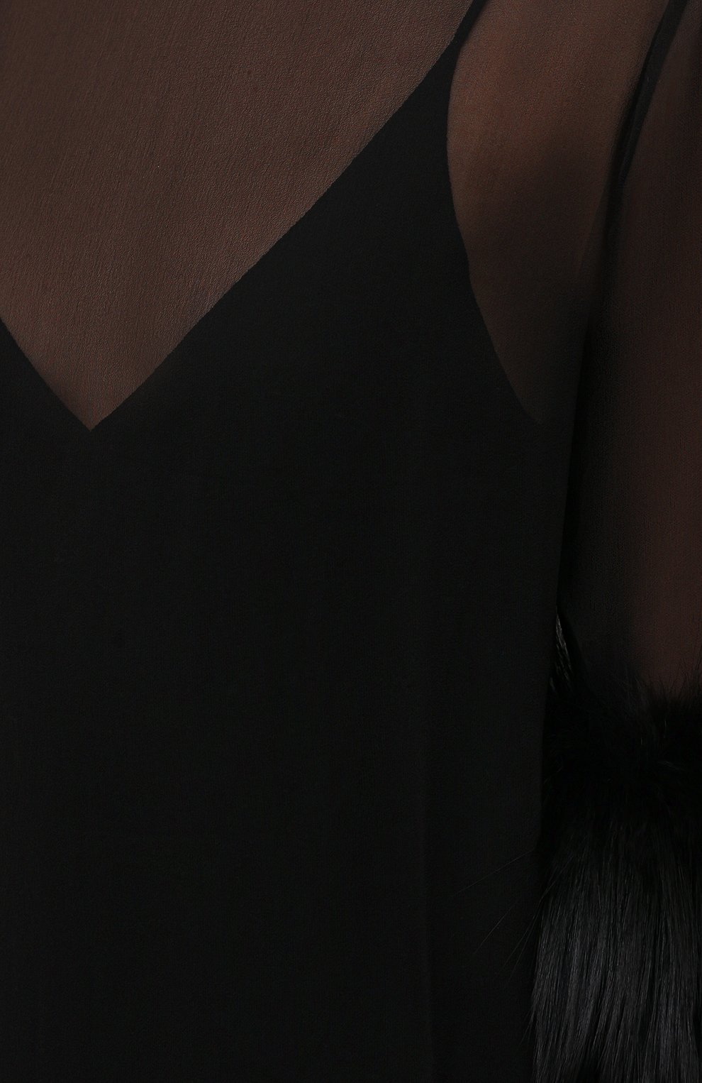 Шелковая блузка SAINT LAURENT черного цвета по цене 299500 руб., арт. 677217/Y9D50, фото 5 Шелковая блузка SAINT LAURENT, арт. 677217/Y9D50, фото 5