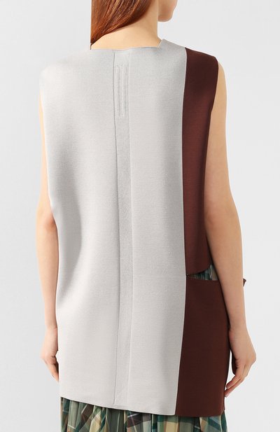 Шелковый топ RICK OWENS коричневого цвета по цене 96250 руб., арт. R019S6673/CHS, фото 4 Шелковый топ RICK OWENS, арт. R019S6673/CHS, фото 4
