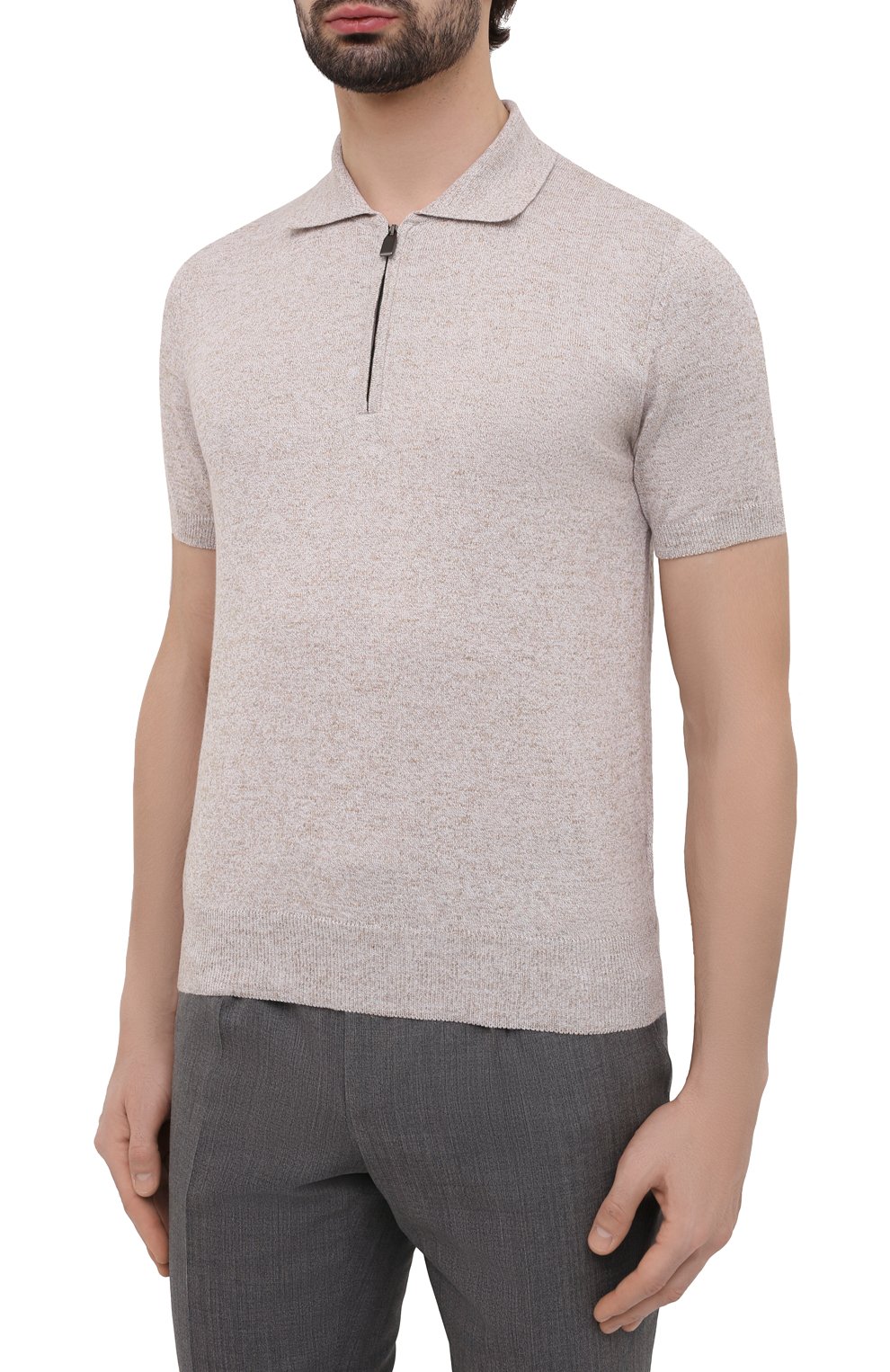 Поло из хлопка и льна CANALI, арт. C0454/MK01450, фото 3