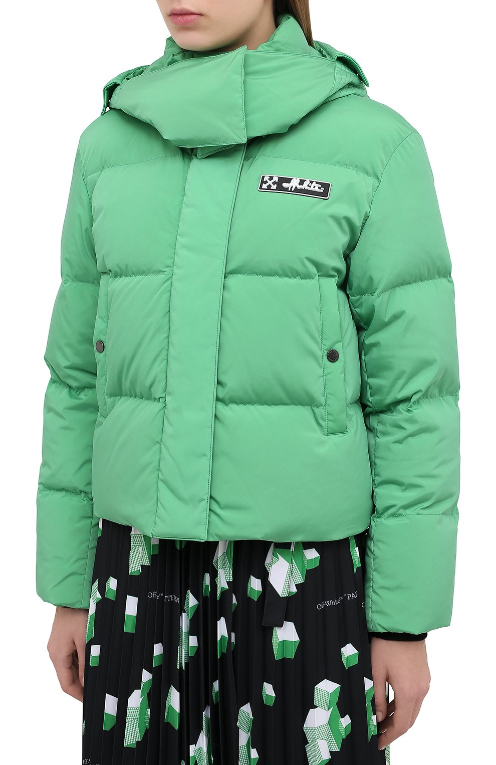 Пуховая куртка OFF-WHITE зеленого цвета по цене 136000 руб., арт. 0WEA213E20FAB0015501, фото 3 Пуховая куртка OFF-WHITE, арт. 0WEA213E20FAB0015501, фото 3
