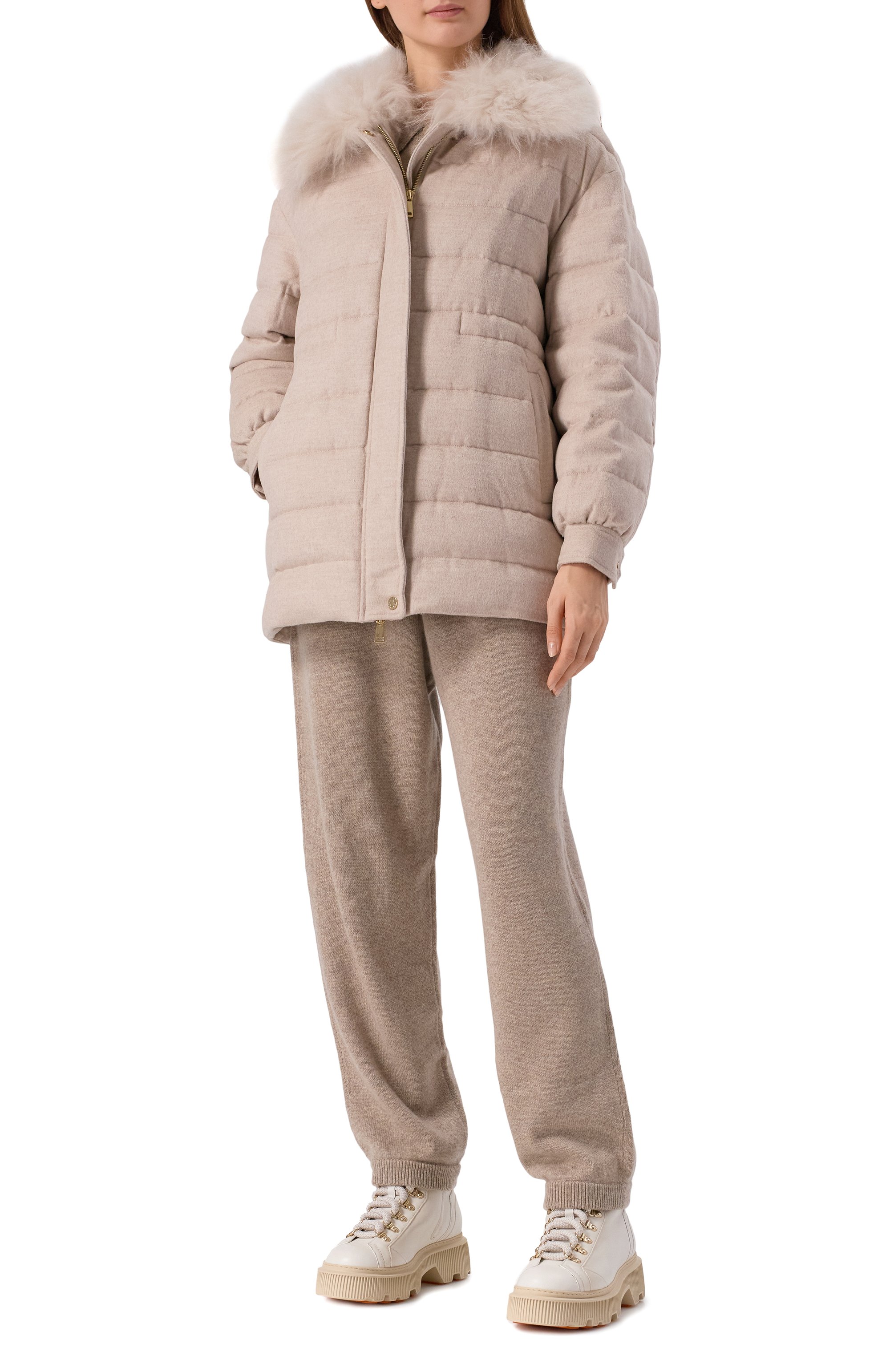 Пуховик из шерсти и кашемира MANZONI24, арт. 25M1568-S0FT0CFE, фото 2