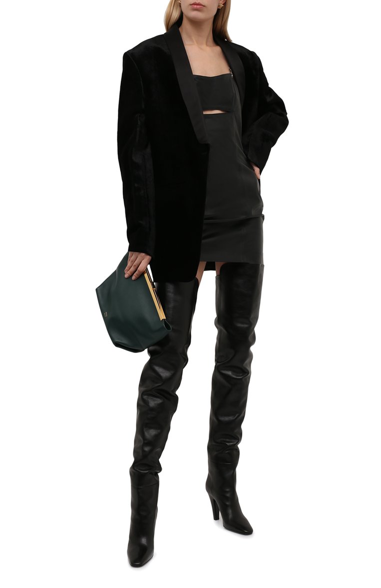 Кожаные ботфорты SAINT LAURENT, арт. 667634/25V00, фото 2