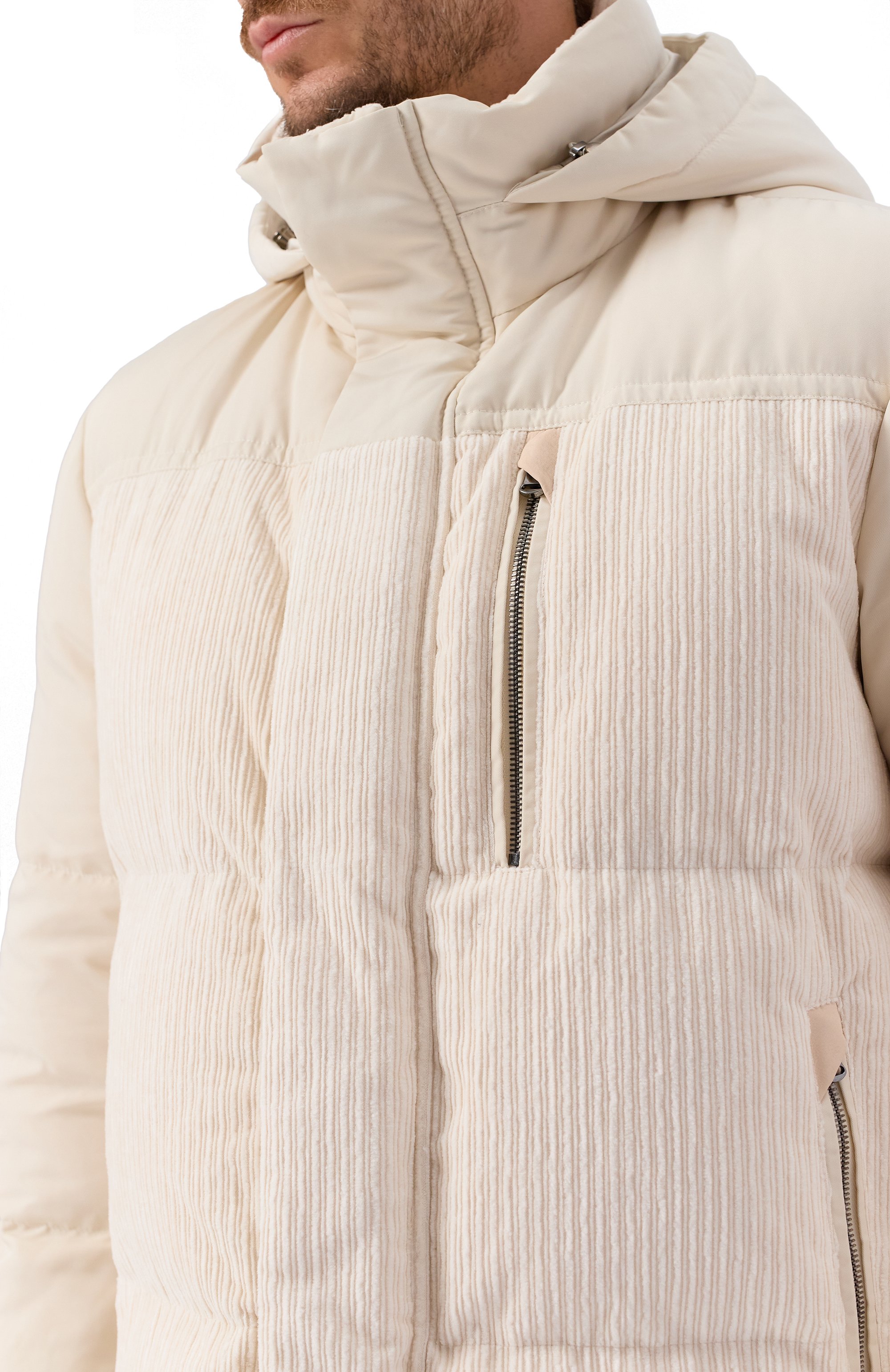 Пуховик с отделкой из вельвета KITON, арт. UW2210V0430H01, фото 5