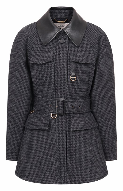 Шерстяное полупальто Chloé CH25WVE17174 Серый CH25WVE17174