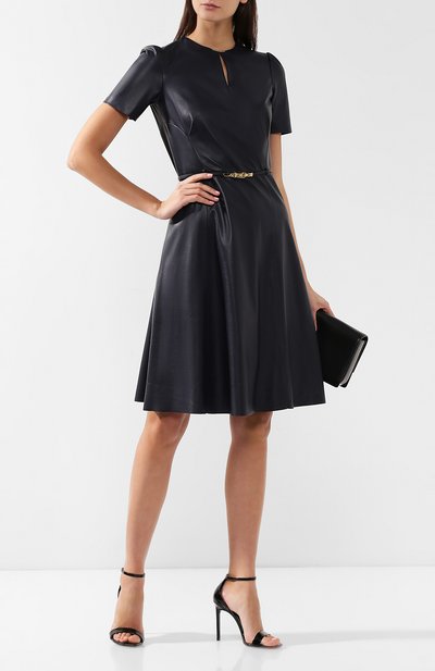 Кожаное платье с поясом RALPH LAUREN синего цвета по цене 441000 руб., арт. 290740160, фото 2 Кожаное платье с поясом RALPH LAUREN, арт. 290740160, фото 2