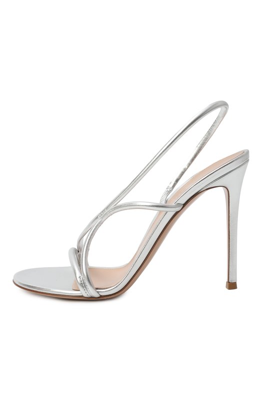 Кожаные босоножки Nuit 105 Gianvito Rossi G32496.15RIC.NPSARGE Серебряный  G32496.15RIC.NPSARGE Фото 4