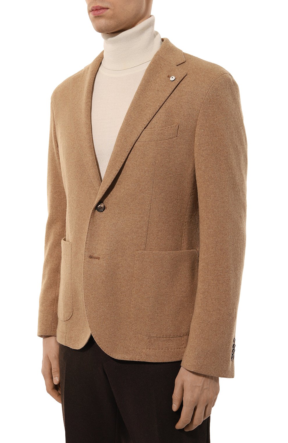 Шерстяной пиджак L.B.M. 1911 бежевого цвета по цене 79950 руб., арт. 2817/35700, фото 4 Шерстяной пиджак L.B.M. 1911, арт. 2817/35700, фото 4