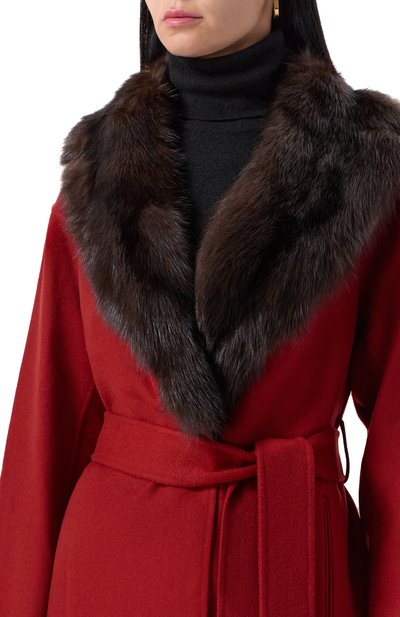 Кашемировое пальто с отделкой из соболя KITON, арт. D60623DK05I3815, фото 5
