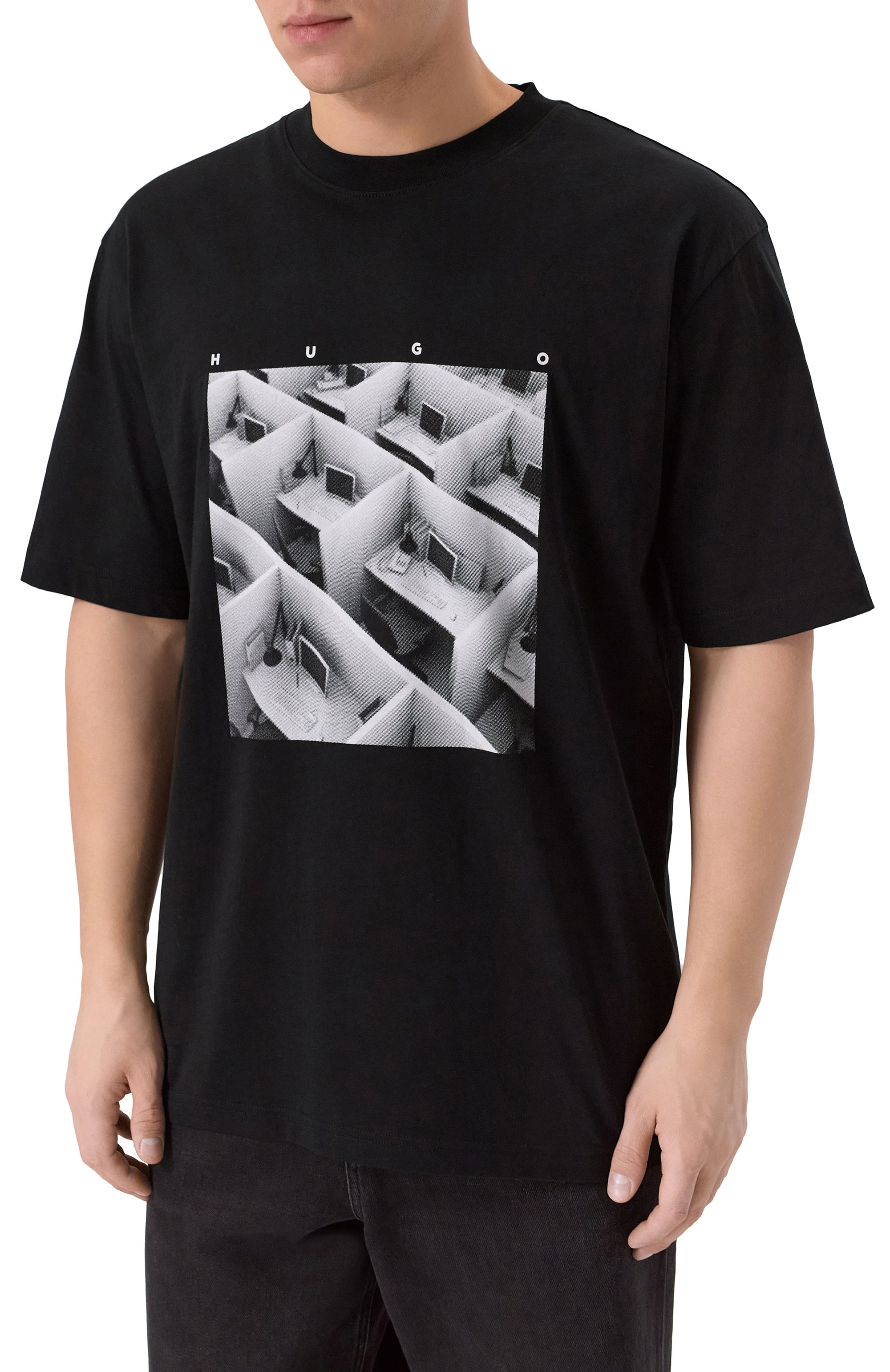 Хлопковая футболка HUGO, арт. 50553330, фото 3