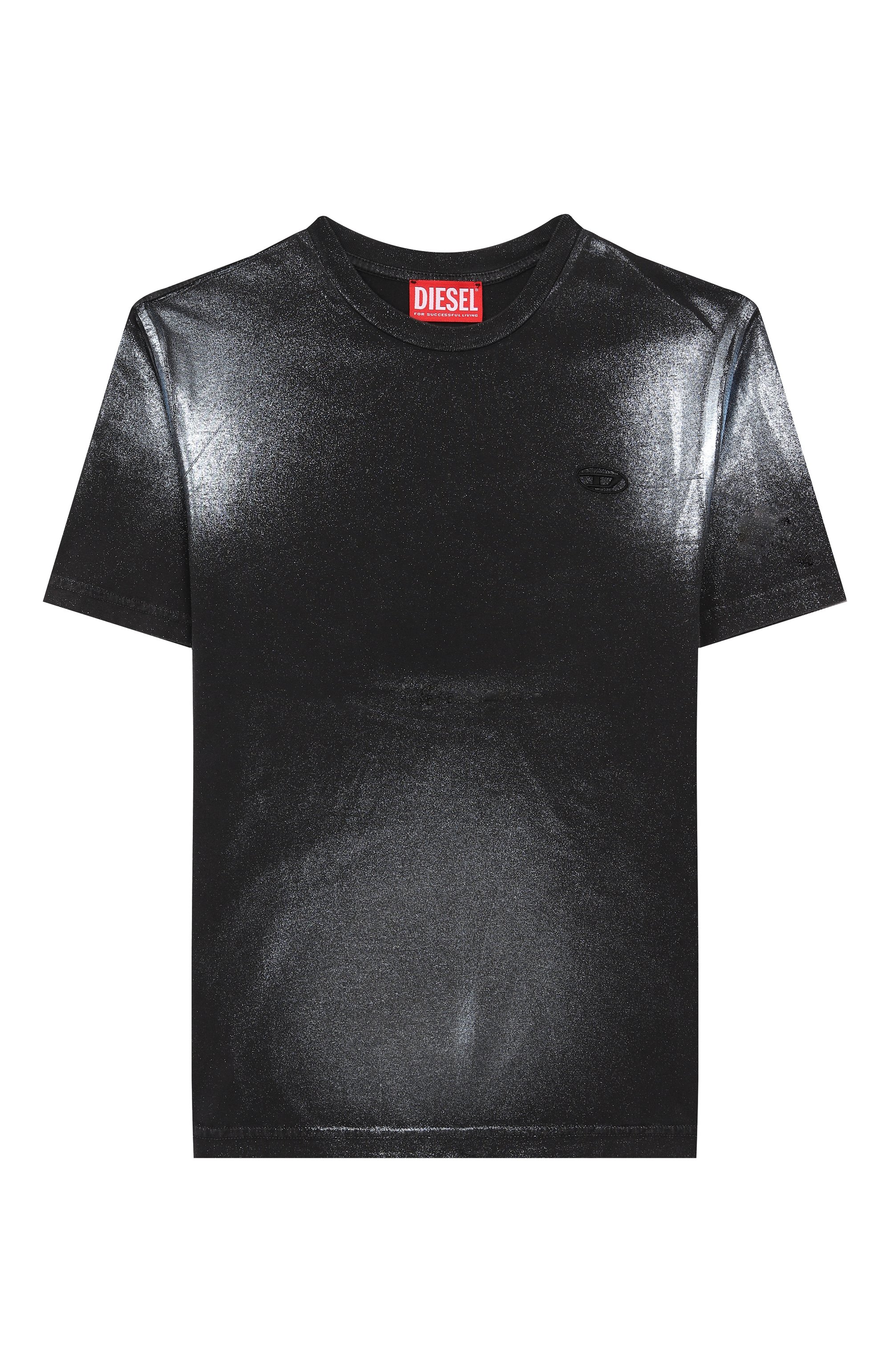 Хлопковая футболка DIESEL черного цвета по цене 17400 руб., арт. J02265/KYAY8, фото 1 Хлопковая футболка DIESEL, арт. J02265/KYAY8, фото 1