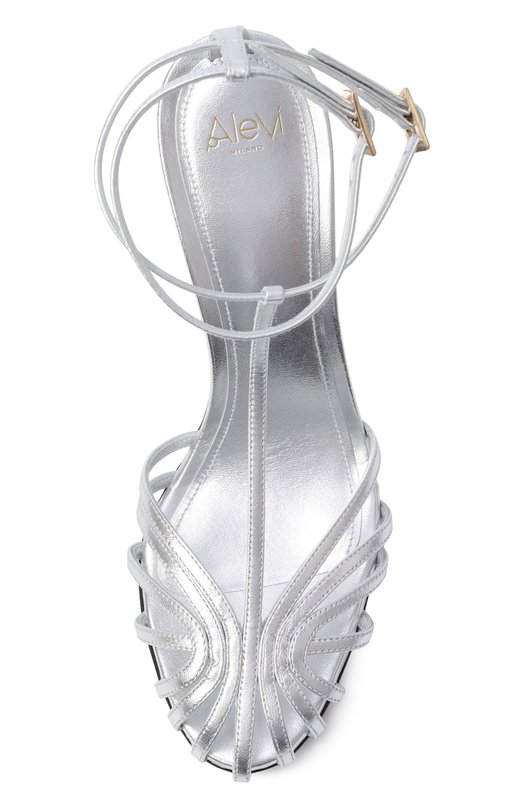 Кожаные босоножки Ally 95 Alevi Milano L26SC009.R.0795601/SHINE Серебряный  L26SC009.R.0795601/SHINE Фото 6