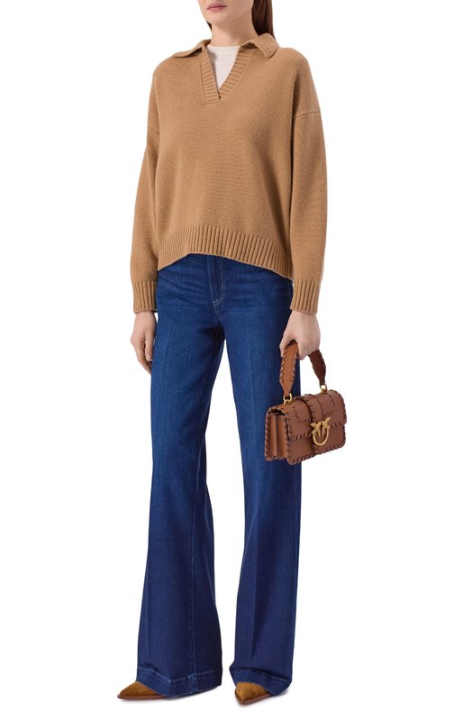 Шерстяной свитер Weekend Max Mara AGRE_B0RGIA Бежевый  AGRE_B0RGIA Фото 2