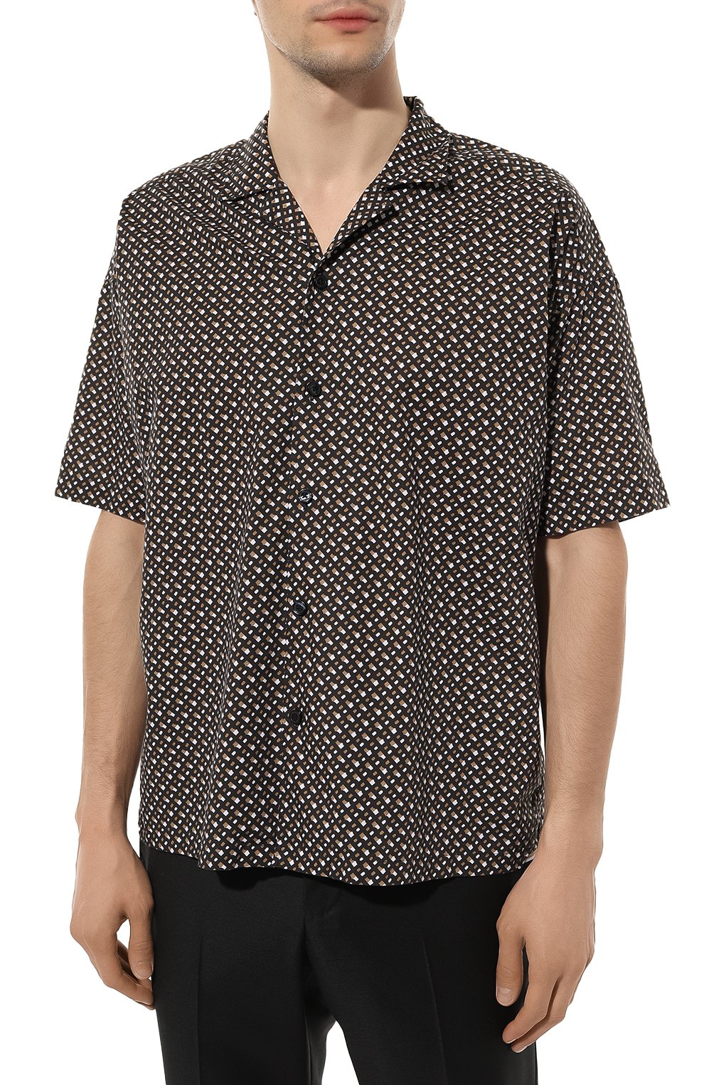 Хлопковая рубашка BOSS коричневого цвета по цене 17900 руб., арт. 50497364, фото 3 Хлопковая рубашка BOSS, арт. 50497364, фото 3