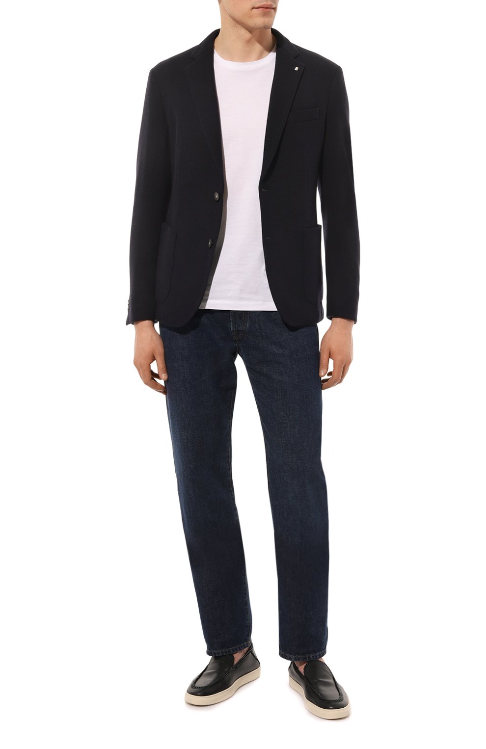 Шерстяной пиджак BOSS темно-синего цвета по цене 38800 руб., арт. 50484647, фото 2 Шерстяной пиджак BOSS, арт. 50484647, фото 2