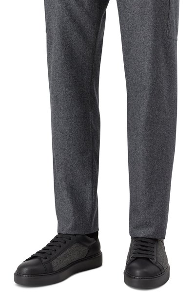 Комбинированные кеды DOUCAL'S темно-серого цвета по цене 55500 руб., арт. DU3322ALEXPJ795N, фото 3 Комбинированные кеды DOUCAL'S, арт. DU3322ALEXPJ795N, фото 3