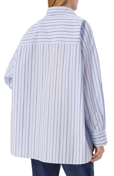 Хлопковая рубашка WEEKEND MAX MARA голубого цвета по цене 29950 руб., арт. AM0UR, фото 4 Хлопковая рубашка WEEKEND MAX MARA, арт. AM0UR, фото 4
