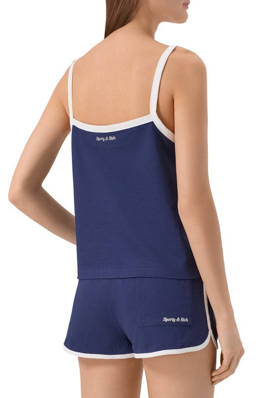 Хлопковая майка Sporty & Rich x Hotel du Cap-Eden-Roc Sporty and Rich T007960666BL107_001 Синий  T007960666BL107_001 Фото 4