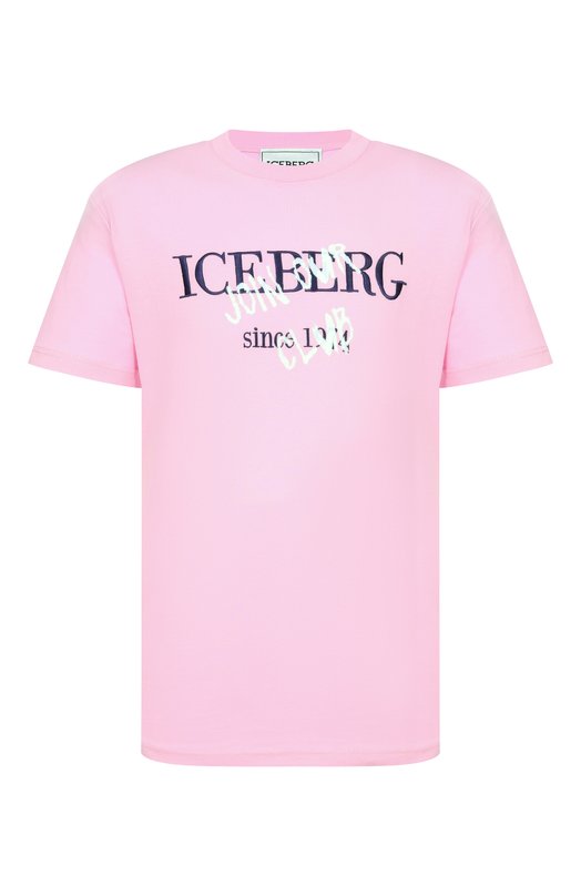 Хлопковая футболка Iceberg F010/6325 Розовый F010/6325