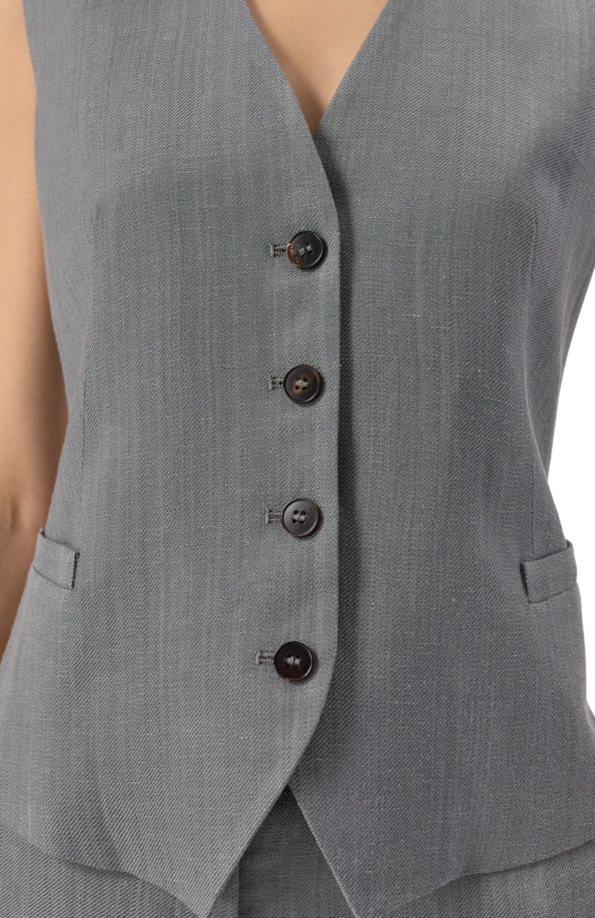 Жилет из вискозы и льна ANTONELLI FIRENZE, арт. M3036N/974, фото 5