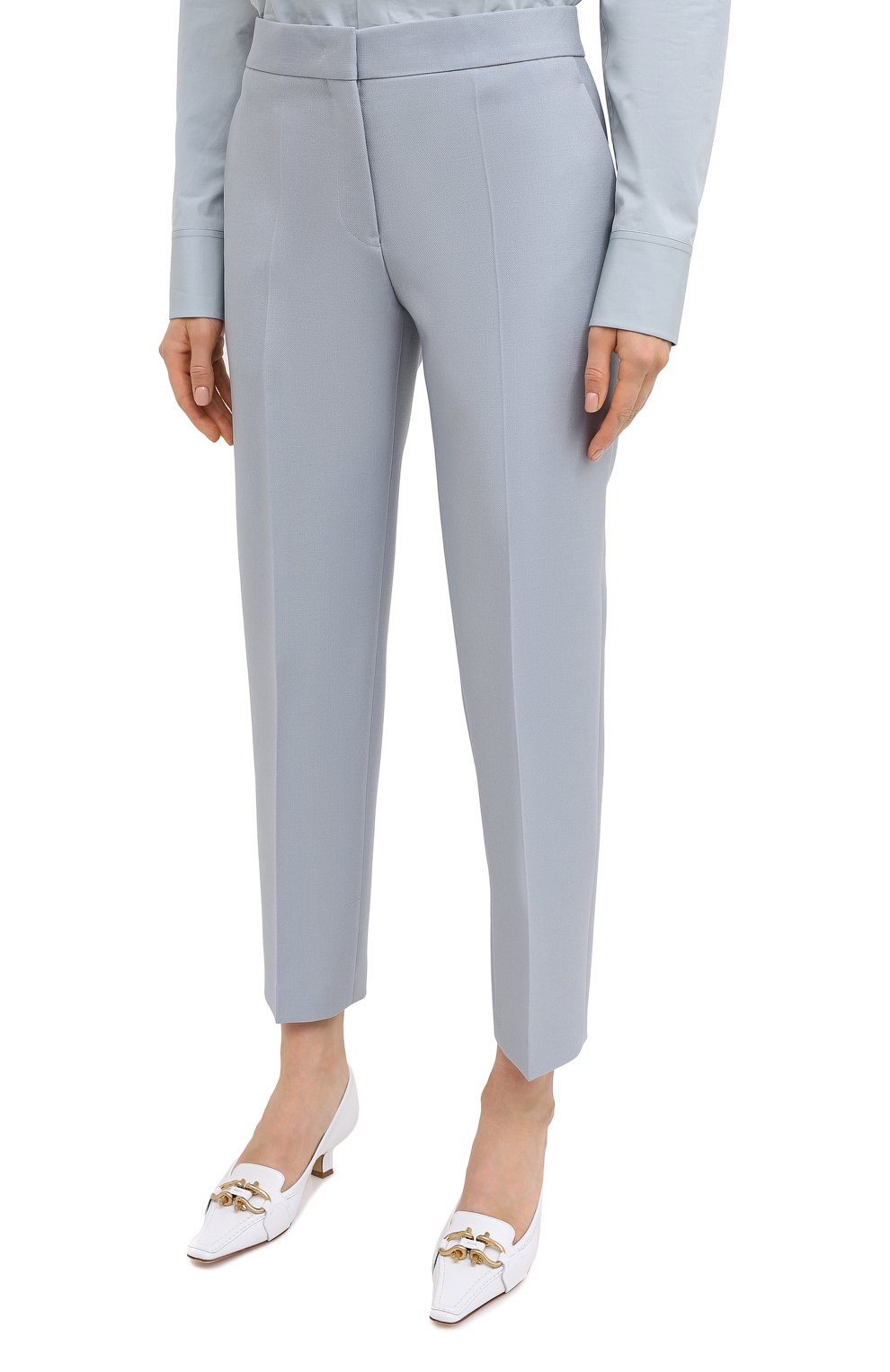 Шерстяные брюки JIL SANDER голубого цвета по цене 93750 руб., арт. JSPR300720-WR201000, фото 3 Шерстяные брюки JIL SANDER, арт. JSPR300720-WR201000, фото 3