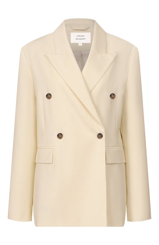 Жакет из шерсти и шелка Loulou de Saison N0RMA Кремовый N0RMA