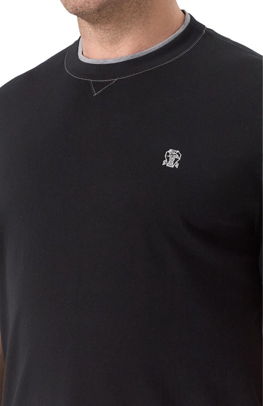 Хлопковая футболка Brunello Cucinelli M0B137451W Чёрный  M0B137451W Фото 5