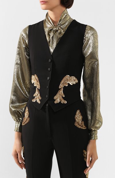 Жилет из смеси шерсти и шелка DOLCE & GABBANA, арт. F79H5Z/FUBAJ, фото 3