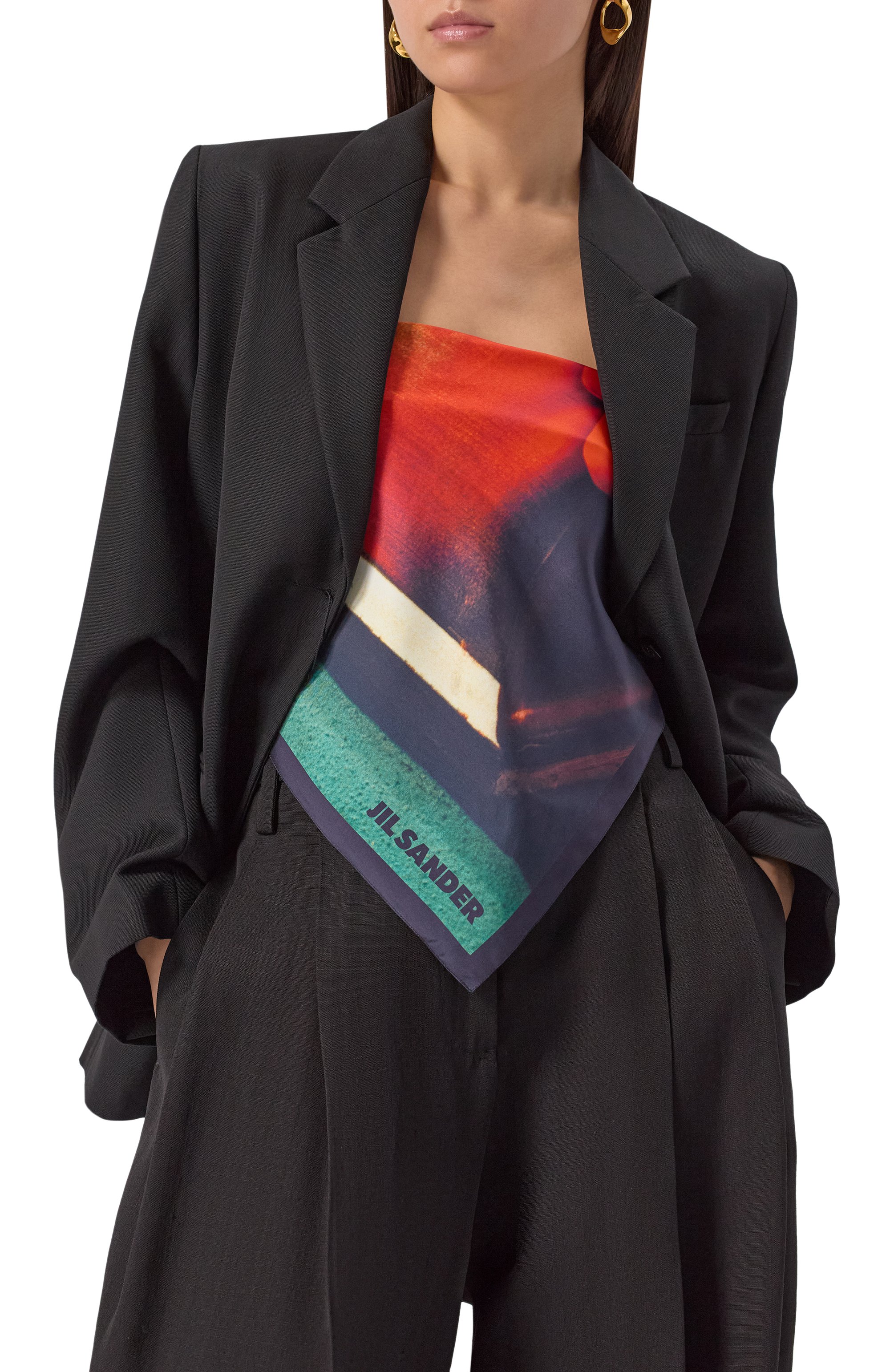 Платок из вискозы JIL SANDER, арт. J03TF0103/J40085, фото 2