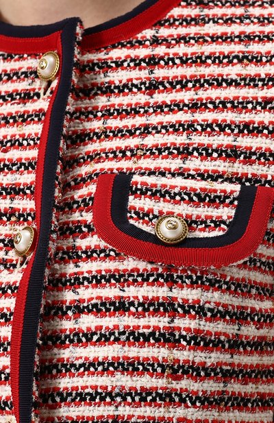 Приталенный буклированный жакет с круглым вырезом GUCCI, арт. 482665/ZKM24, фото 5