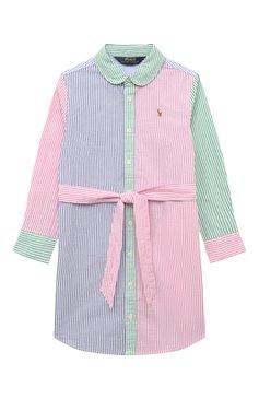 Детское хлопковое платье POLO RALPH LAUREN разноцветного цвета, арт. 311865290 | Фото 1 (Материал внешний: Хлопок; Рукава: Длинные; Девочки Кросс-КТ: Платье-одежда; Случай: Повседневный; Материал сплава: Проставлено; Региональные ограничения белый список (Axapta Mercury): Не проставлено; Драгоценные камни: Проставлено; Ростовка одежда: 2 года | 92 см, 3 года | 98 см, 4 года | 104 см)