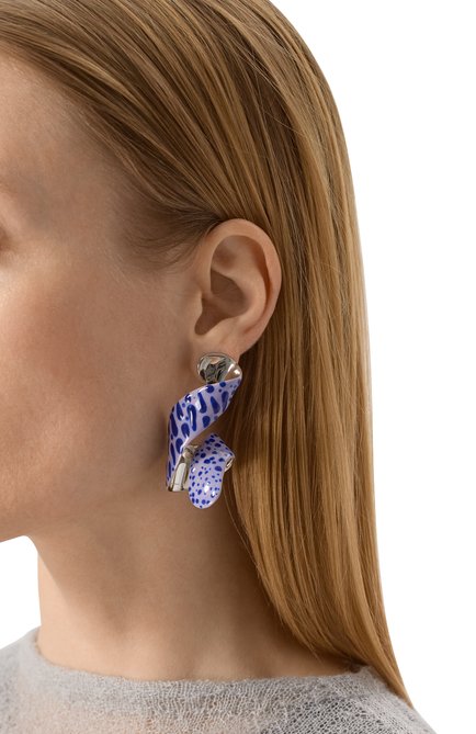 Женские серьги DRIES VAN NOTEN сиреневого цвета, арт. 251-018247-091 | Фото 2 (Автоматизация состава: Проставлено; Нос: Не проставлено; Материал: Металл)
