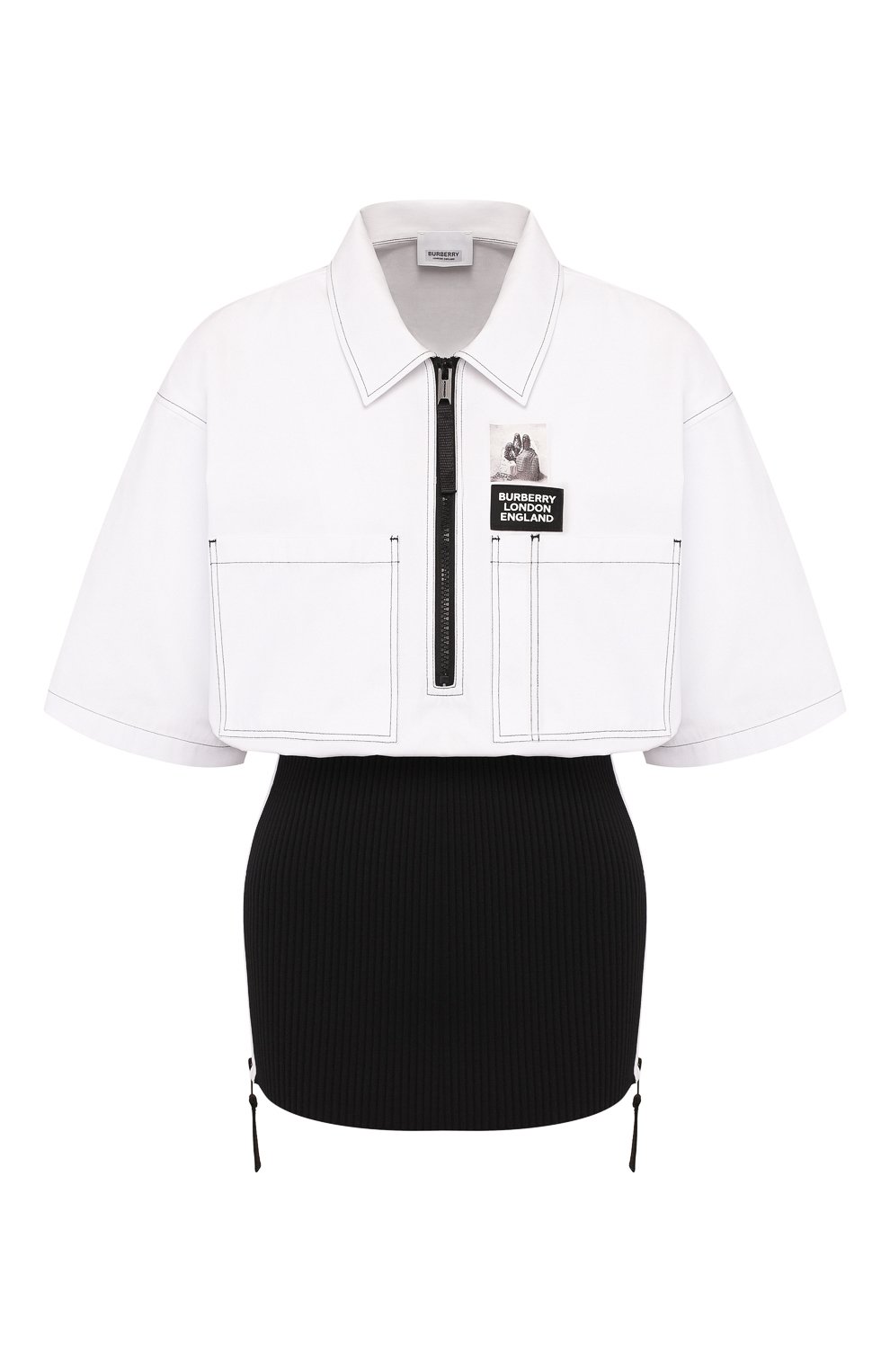 Хлопковая рубашка BURBERRY черно-белого цвета по цене 156000 руб., арт. 4564507, фото 1 Хлопковая рубашка BURBERRY, арт. 4564507, фото 1