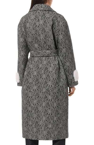 Шерстяное пальто SEVEN LAB серого цвета по цене 38850 руб., арт. CABM lace grey, фото 4 Шерстяное пальто SEVEN LAB, арт. CABM lace grey, фото 4