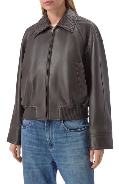 Кожаный бомбер BOTTEGA VENETA, арт. 832893/V5BX0, фото 3