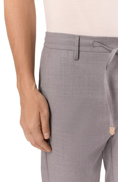 Шерстяные брюки CANALI серого цвета по цене 79950 руб., арт. U91659/CJ06157, фото 5 Шерстяные брюки CANALI, арт. U91659/CJ06157, фото 5
