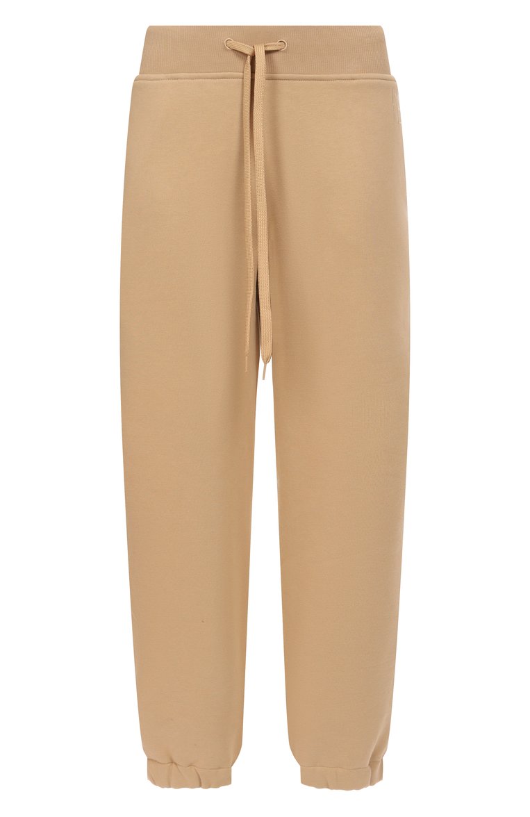 Женские хлопковые джоггеры WEEKEND MAX MARA бежевого цвета, арт. 0LIMPIA | Фото 1 (Длина (брюки, джинсы): Стандартные; Материал внешний: Хлопок; Женское Кросс-КТ: Брюки-одежда, Джоггеры - брюки; Стили: Спорт-шик)