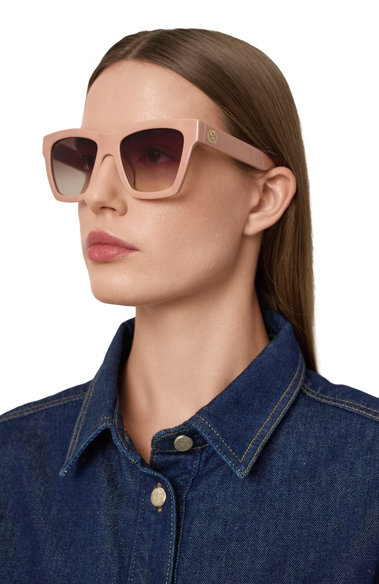 Женские солнцезащитные очки GUCCI розового цвета, арт. GG1714S 005 | Фото 2 (Нос: Не проставлено; Региональные ограничения белый список (Axapta Mercury): Не проставлено; Материал: Пластик; Тип очков: С/з; Оптика Гендер: оптика-женское; Очки форма: Квадратные)