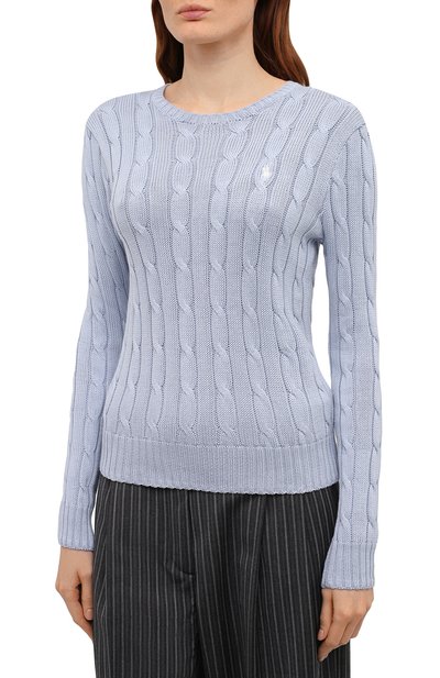 Хлопковый пуловер POLO RALPH LAUREN голубого цвета по цене 19650 руб., арт. 211580009, фото 3 Хлопковый пуловер POLO RALPH LAUREN, арт. 211580009, фото 3