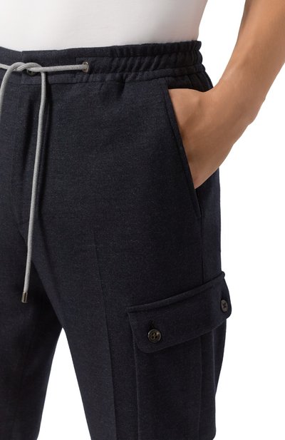 Брюки-карго из шерсти и вискозы CORNELIANI темно-синего цвета по цене 69250 руб., арт. 264L14-2618804, фото 5 Брюки-карго из шерсти и вискозы CORNELIANI, арт. 264L14-2618804, фото 5