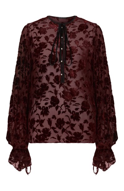 Женская блузка из вискозы и шелка ANN DEMEULEMEESTER, арт. B0014275/FA749