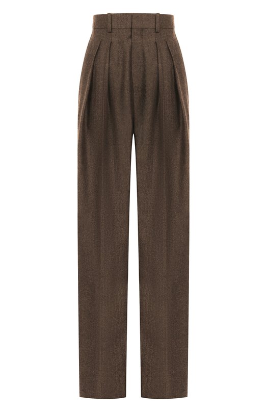 Шерстяные брюки Saint Laurent 824389/Y7K54 Коричневый 824389/Y7K54