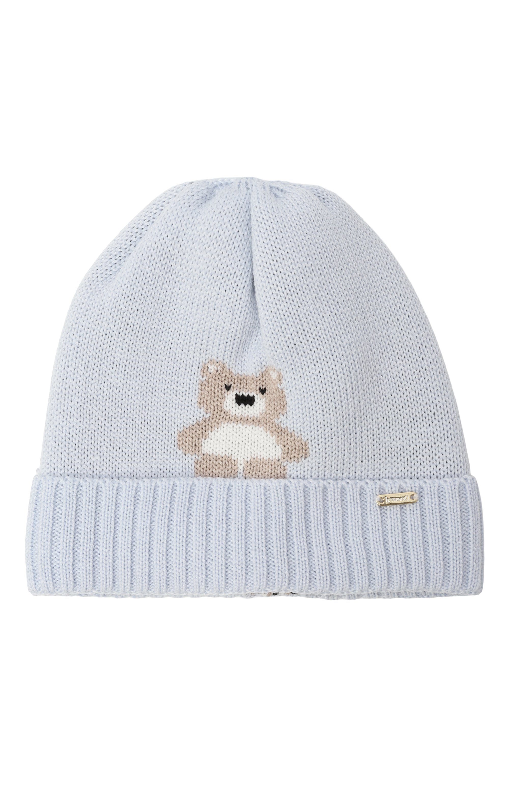 Шерстяная шапка IL TRENINO голубого цвета по цене 6415 руб., арт. MN-5427/18M-48M, фото 1 Шерстяная шапка IL TRENINO, арт. MN-5427/18M-48M, фото 1