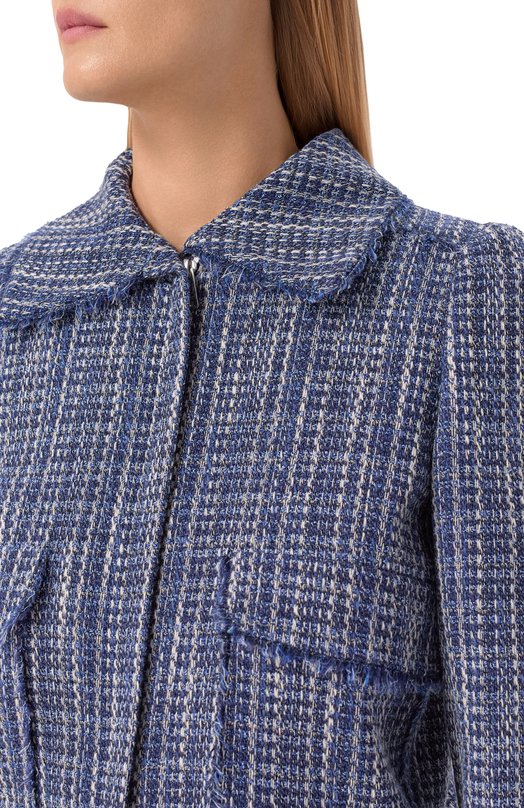 Твидовый бомбер Kiton D61503K0934G Синий  D61503K0934G Фото 5