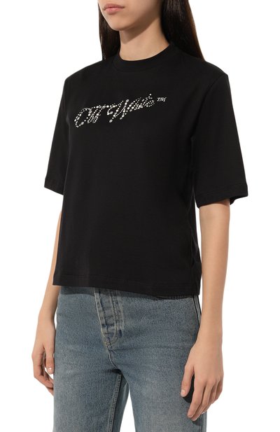 Хлопковая футболка OFF-WHITE, арт. 0WAA124F24JER005, фото 3