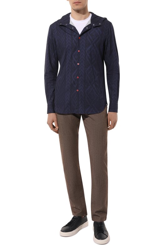 Хлопковая рубашка Kiton UMCMARH0908508 Синий  UMCMARH0908508 Фото 2